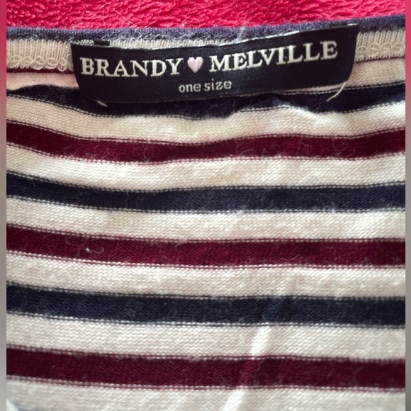 VGUC, Brandy Melville Striped Spaghetti Strap V Neck Soft Cotton Tank Top OS - Picture 5 of 6